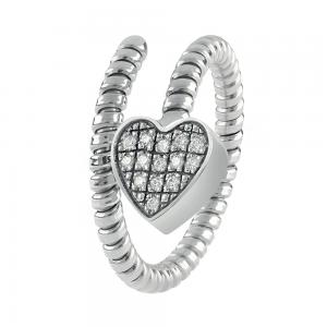 Anello Semirigido con ciondolo cuore Salvini in oro bianco e diamante MINIMAL POP 20084326