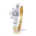 Solitaire ring 18kt gold with diamond - gallery