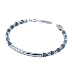 Bracciale da uomo 2Jewels acciaio con ematite e targhetta 232604 - gallery