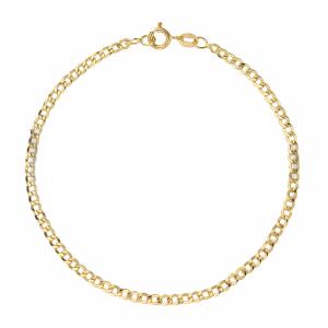 Bracciale da uomo in oro giallo a maglia groumette piatta