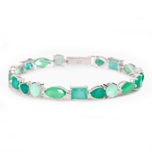 Bracciale donna Mabina in argento con fusion stone glass verde 533946-17 - gallery