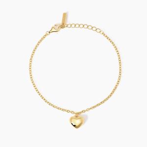 Bracciale donna Mabina in argento placcato oro con ciondolo cuore 533949 - gallery