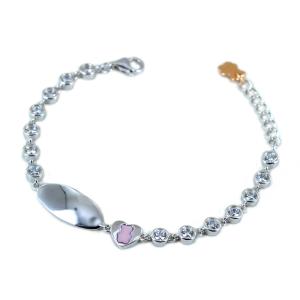 Bracciale Nanan da bambina con zirconi bianchi personalizzabile NAN0516 - gallery