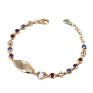 Bracciale Nanan da bambina/o con zirconi multicolor personalizzabile NAN0513 - gallery