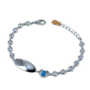 Bracciale Nanan da bambino con zirconi bianchi personalizzabile NAN0515 - gallery