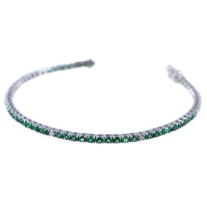 Bracciale Tennis di smeraldi e diamanti