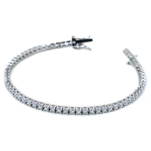 Bracciale tennis in argento e zirconi bianchi 16 cm - 2.50 mm - gallery