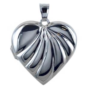Ciondolo portaricordi a forma di cuore in argento portafoto - gallery