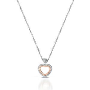 Collana con ciondolo Cuore in argento con  Zirconi GIA 451