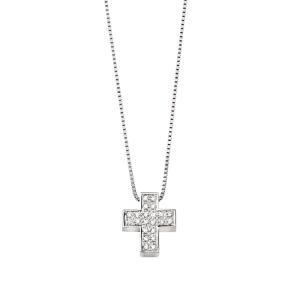 Collana con Croce di Diamanti in oro bianco