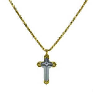 Collana da uomo Zancan in acciaio con pendente Croce HITECK EHC 215