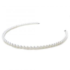 Collana filo di perle Akoya 7.00 - 7.50 mm AA con chiusura con diamante - gallery