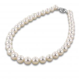 Collana filo di perle Australiane grandi con chiusura in oro e diamanti - gallery
