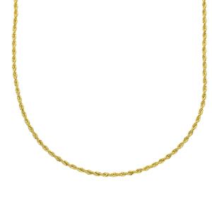 Collana Unisex catena maglia fune piena in oro giallo 44 cm