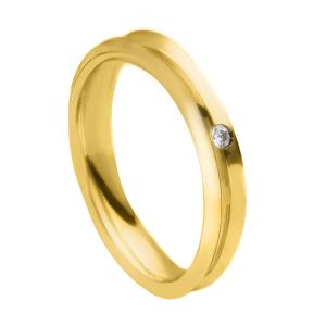 Fede Brillanti Promesse modello Corona 1 Diamante oro giallo - gallery