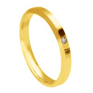 Fede Unoaerre Brillanti Promesse Hydra SLIM oro giallo con diamante - gallery