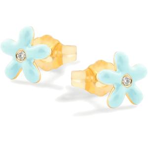 Orecchini Nanan da bambina in argento fiore azzurro NAN0496