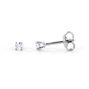 Orecchini punto luce piccoli con diamanti carati 0.16 G VS