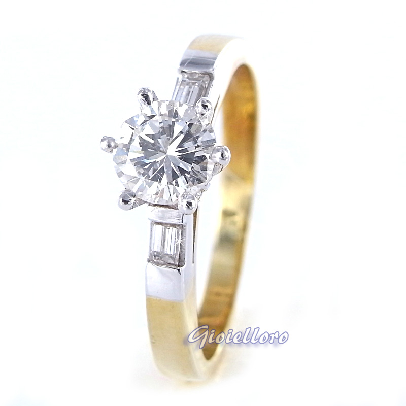 Solitaire ring 18kt gold with diamond
