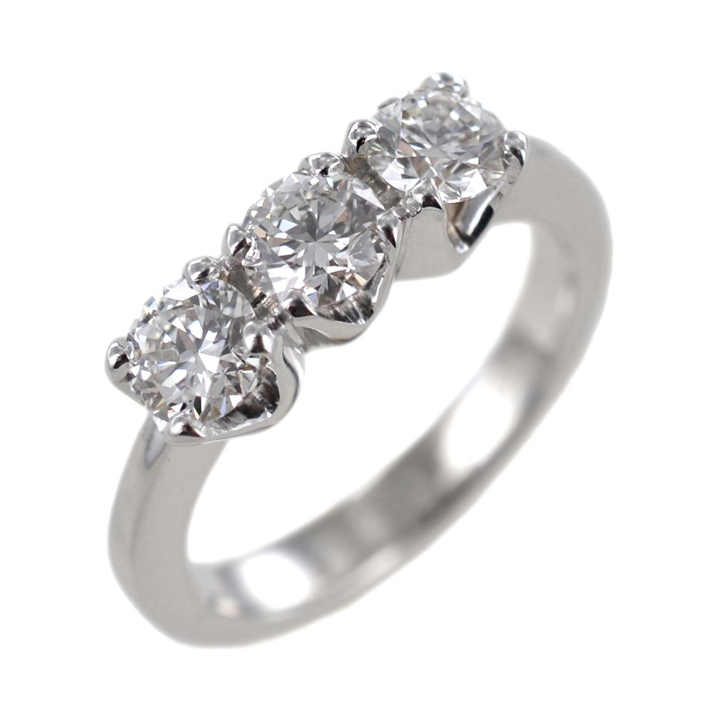 Anello Trilogy in oro con diamanti 1.20 ct GIA 