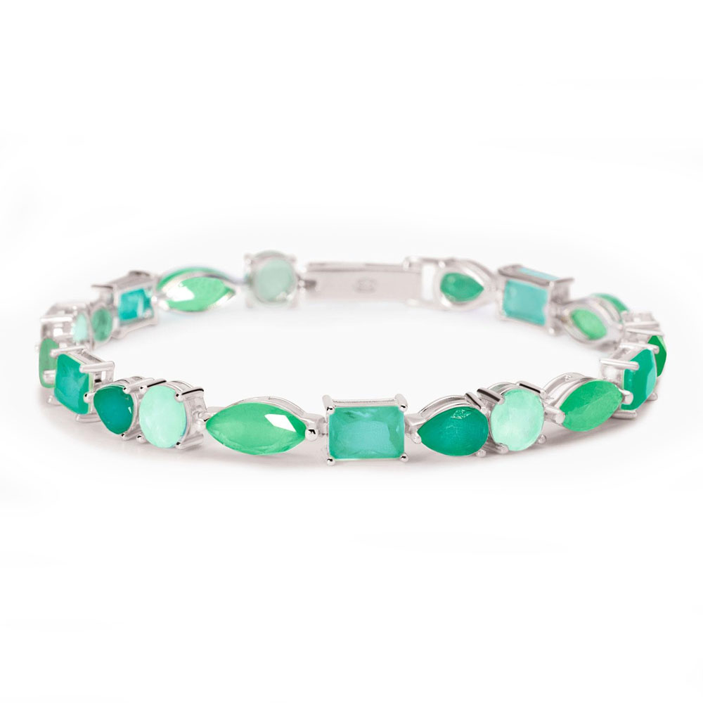 Bracciale donna Mabina in argento con fusion stone glass verde 533946-18 