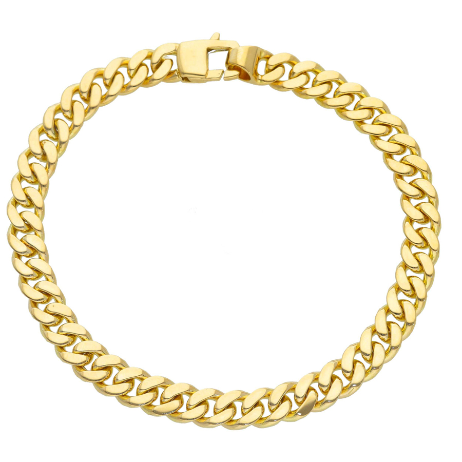 Bracciale grande da uomo in oro giallo maglia groumette 21 cm LARGE