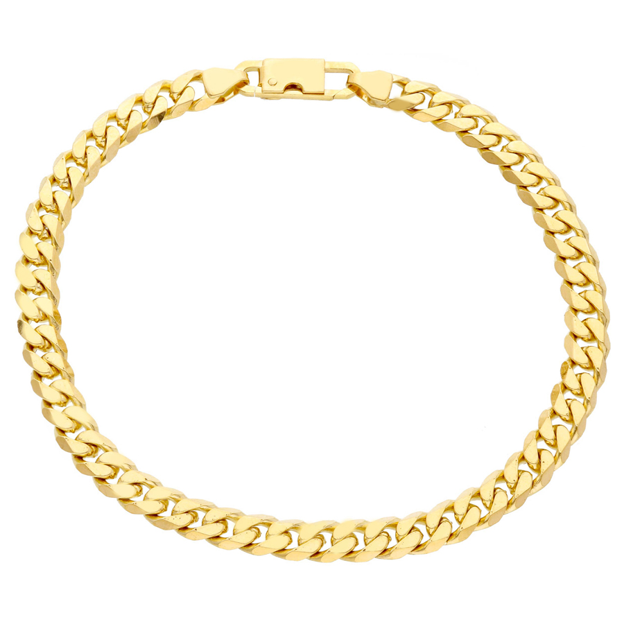 Bracciale grande da uomo in oro giallo maglia groumette 22 cm LARGE