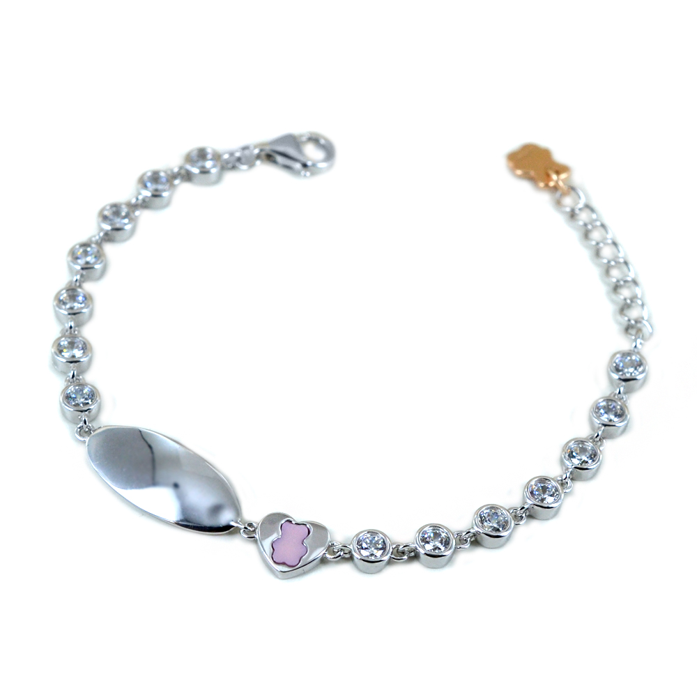 Bracciale Nanan da bambina con zirconi bianchi personalizzabile NAN0516