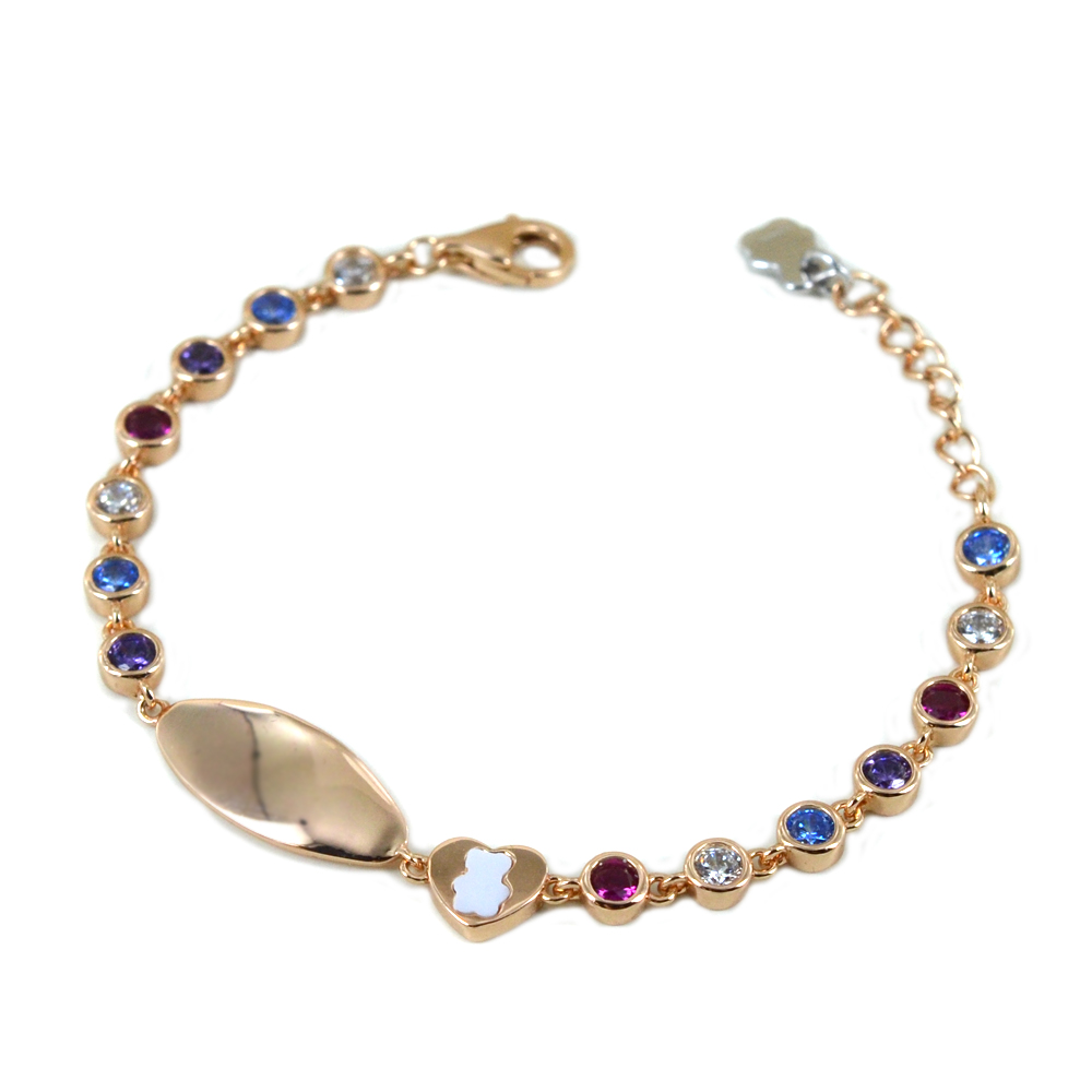 Bracciale Nanan da bambina/o con zirconi multicolor personalizzabile NAN0513