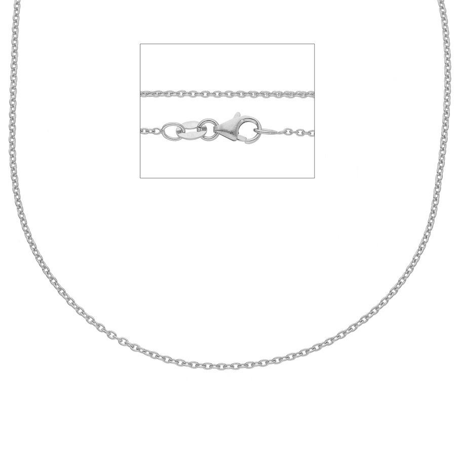 Collana catena maglia rolo da Donna in oro bianco 44 cm media