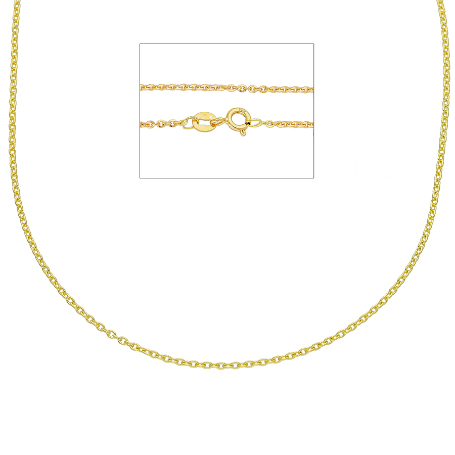 Collana girocollo maglia rolo da Donna in oro giallo 38 cm sottile