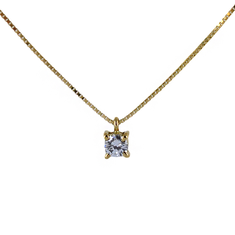 Collana con ciondolo punto luce medio Diamante 0.17 oro giallo