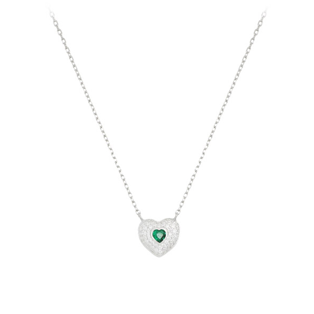 Collana cuore Hope collezione Palazzo Reale Cuori Milano zircone Verde 