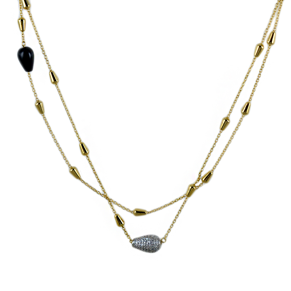 Collana donna gioielli Rebecca tulipe in Bronzo e pietre BTUKOZ46