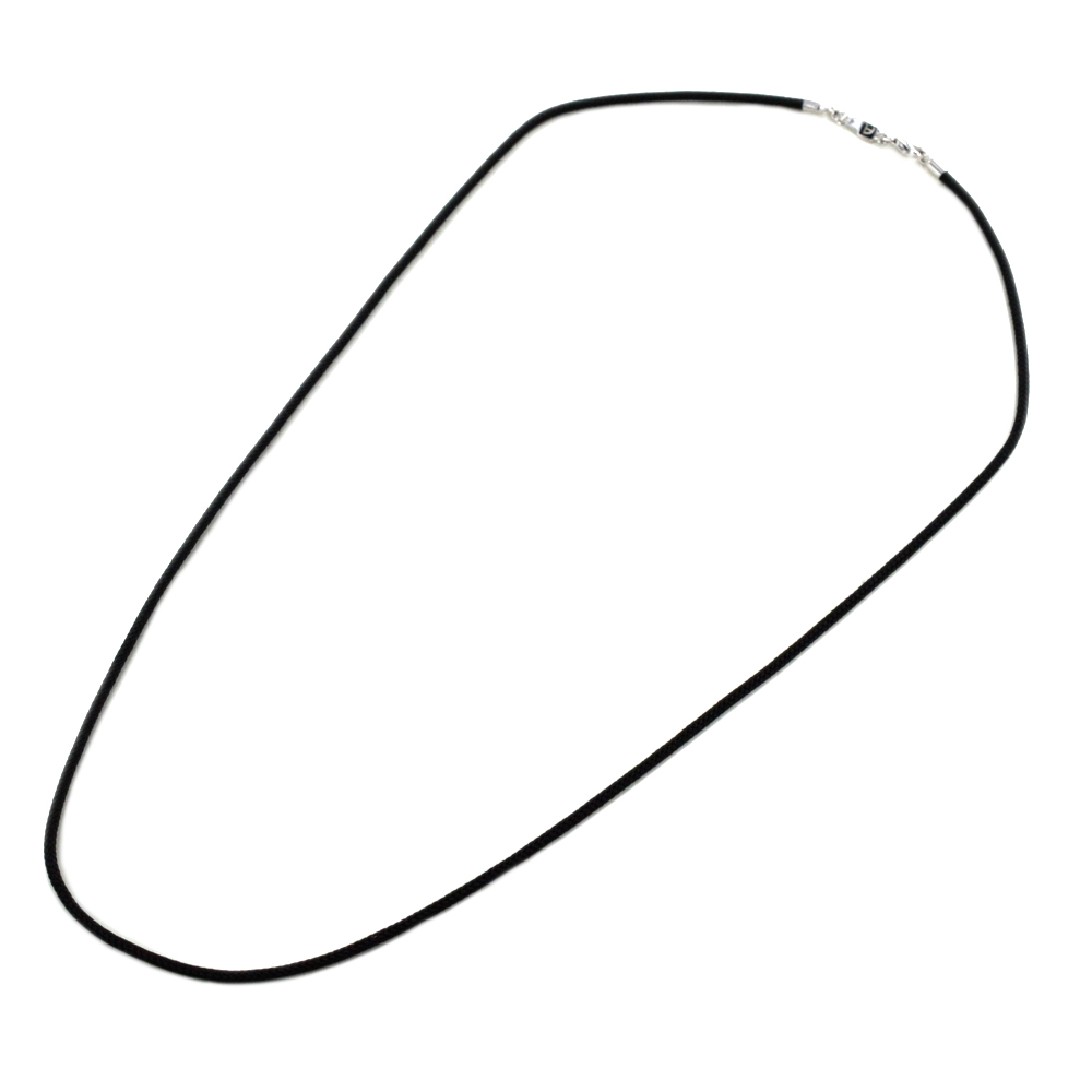 Collana in argento e tessuto nautico 48 cm spesso 2 mm colore Nero