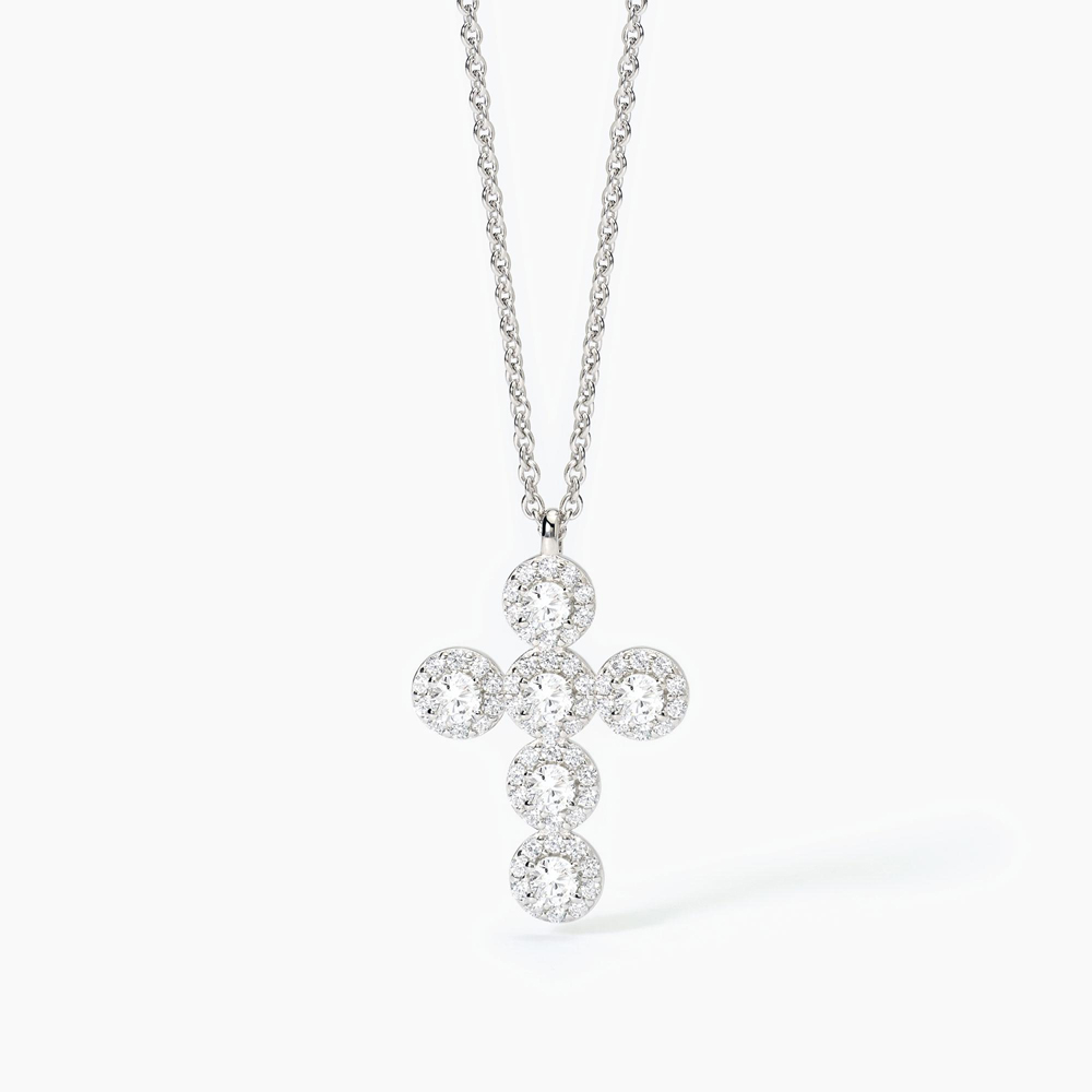 Collana Mabina in argento con ciondolo croce e zirconi 553655