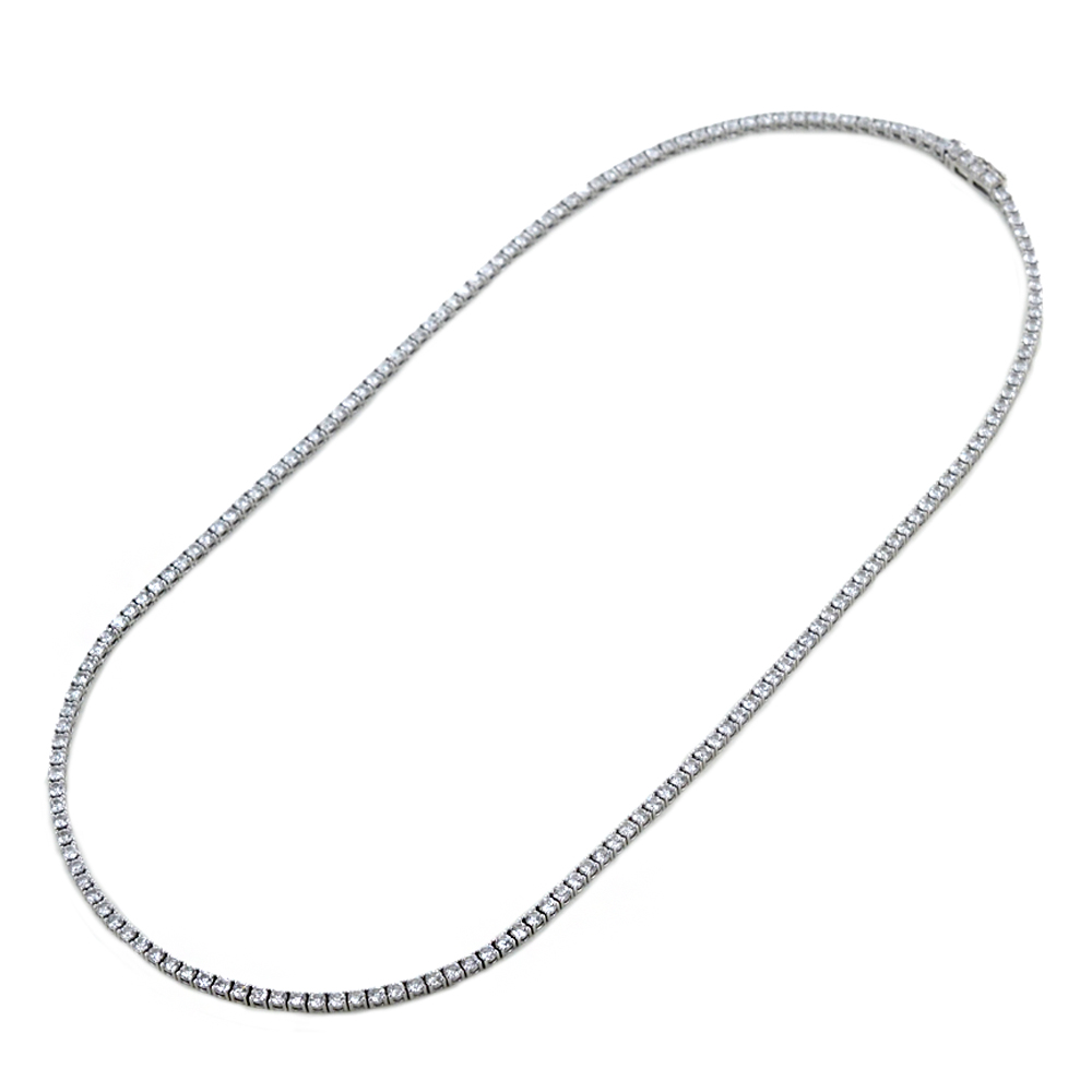 Collana Tennis in oro bianco con diamanti ct 5.80 F SI