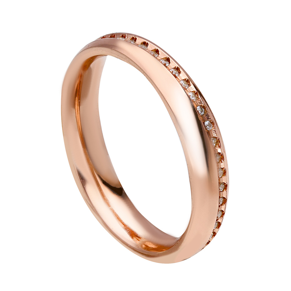 Fede Unoaerre Eternity infinito collezione fedi 9.0 in oro rosa con diamanti 