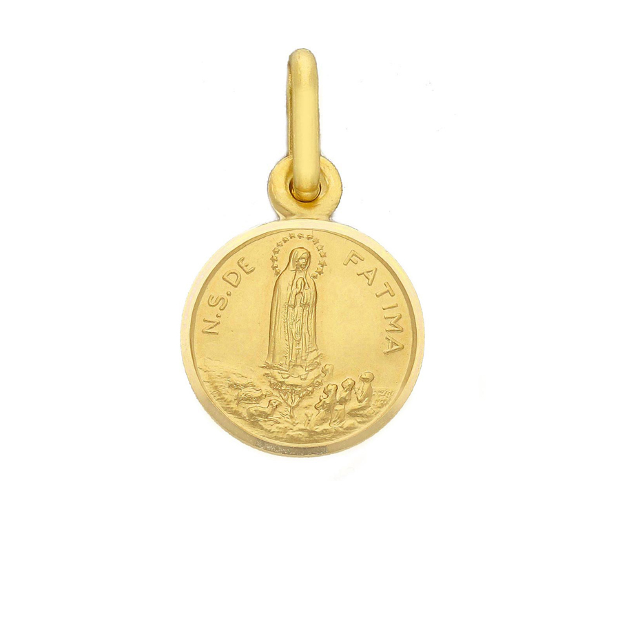 Medaglia Madonna di Fatima in oro giallo 11 mm