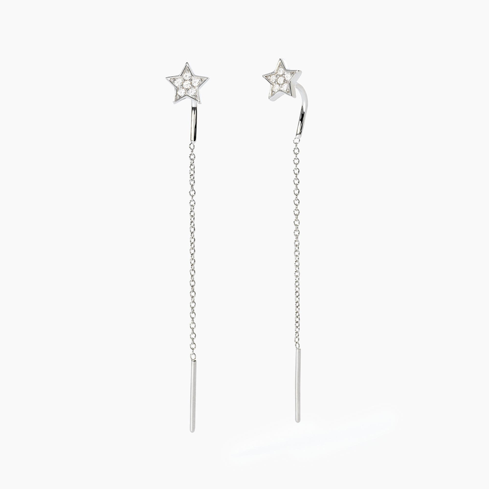 Orecchini pendenti Mabina in argento con stelle 563673