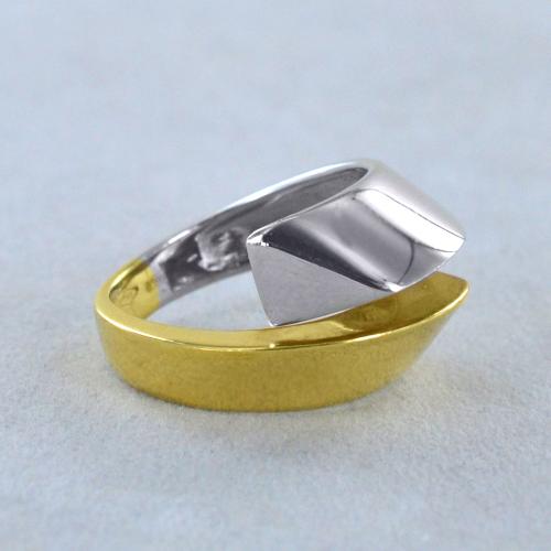 Anello da donna doppia fascia oro giallo e bianco