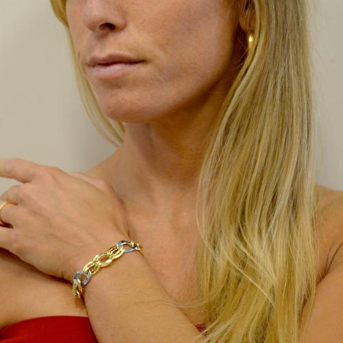 Bracciale Donna a catena in oro giallo e bianco