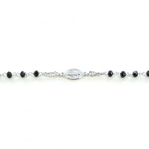 BRACCIALE ROSARIO IN ARGENTO 960 CON PIETRE ONICE NERE