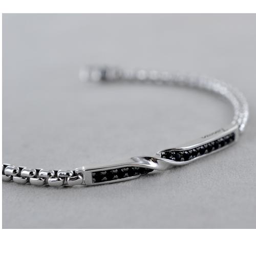 Bracciale Zancan in argento da uomo con targa intrecciata EXB 956 -  Gioielli ZA