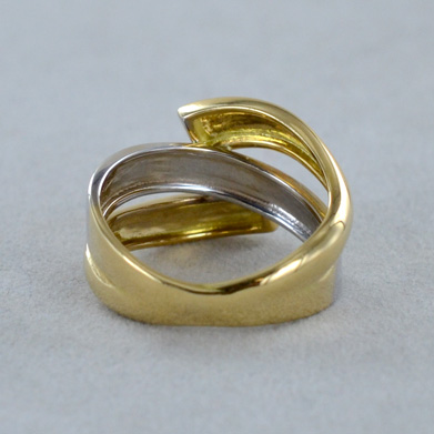 Anello da donna tripla fascia oro giallo e bianco