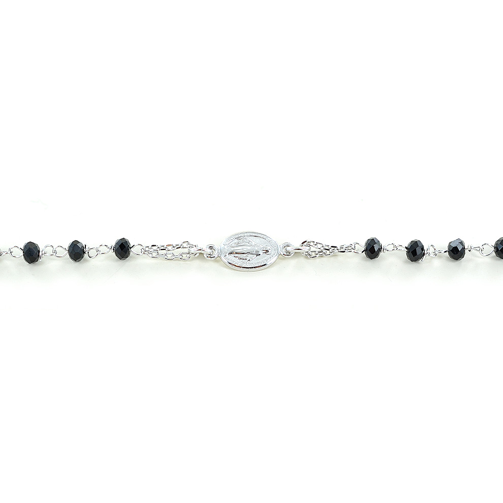 Bracciale Rosario in Argento e Onice nera