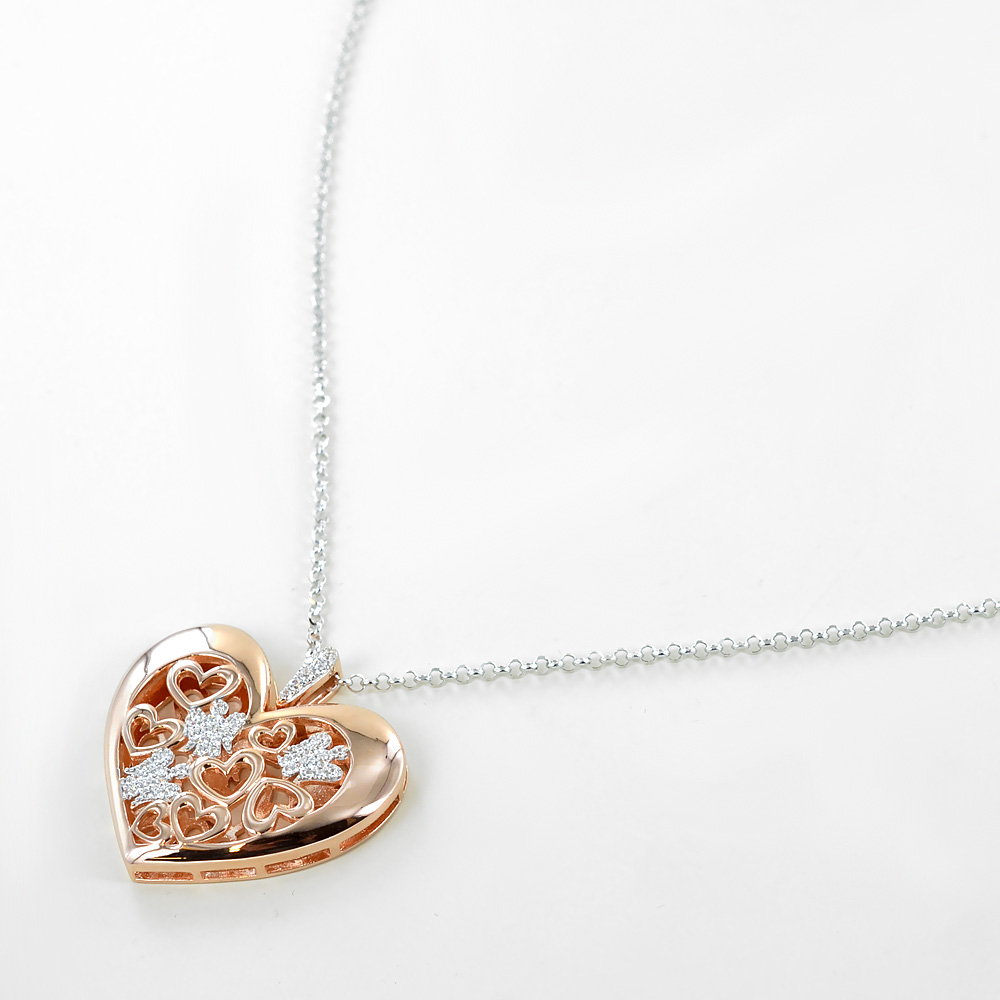 Ciondolo con collana immagine mamma figlio con un grazioso cuore zirconato  regalo Mamma in argento 925 placcato in oro (Made in Italy) - Goldway World  Famous Jewellery